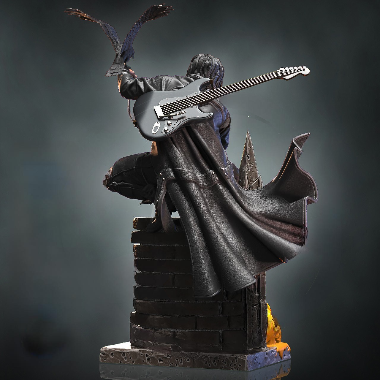 The Crow STL File | 3D Print Dark Avenger Model | Gothic Collectible Figurine