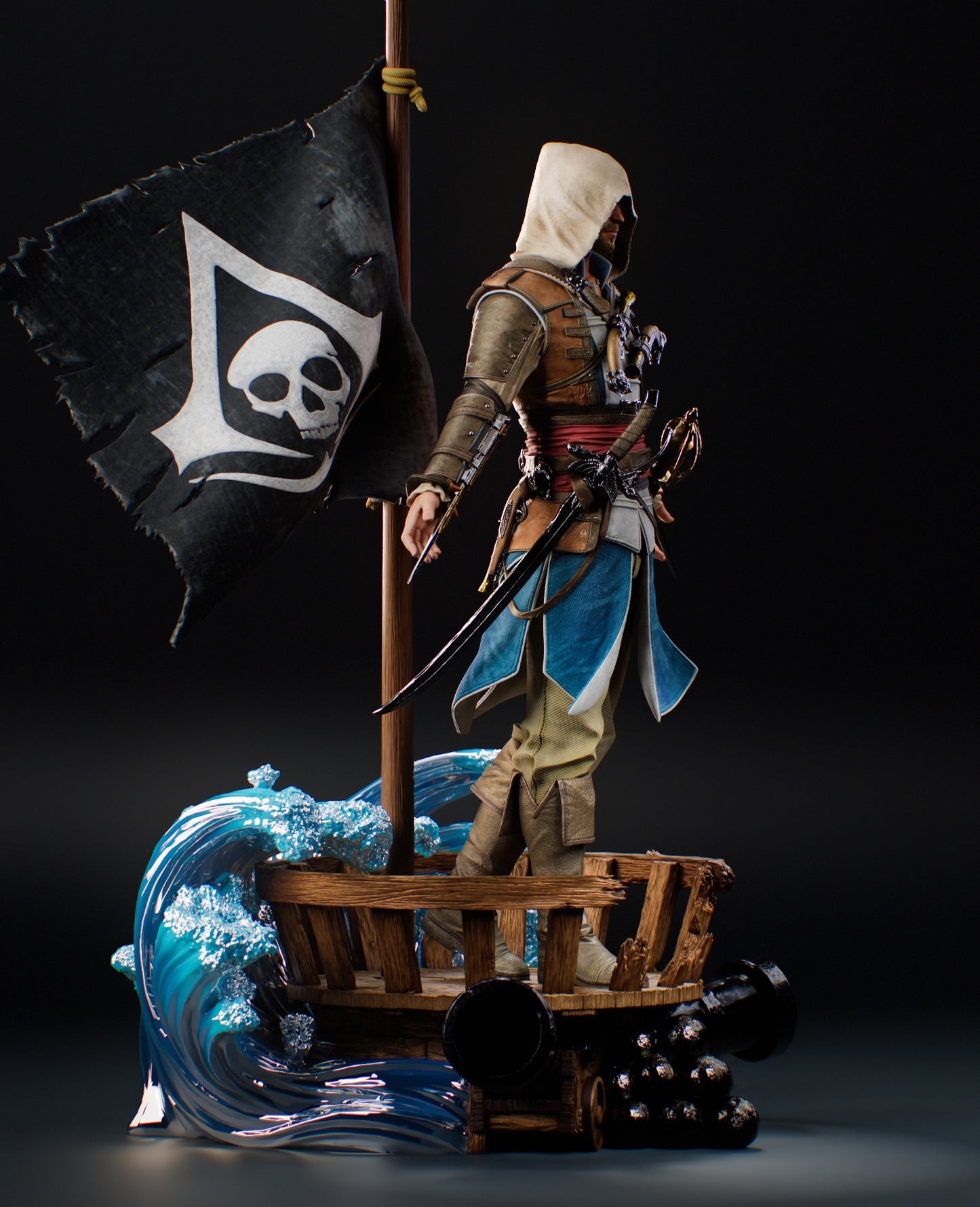 Edward Kenway 3D STL File | Assassin's Creed Black Flag 3D Print Model | Pre-Supported