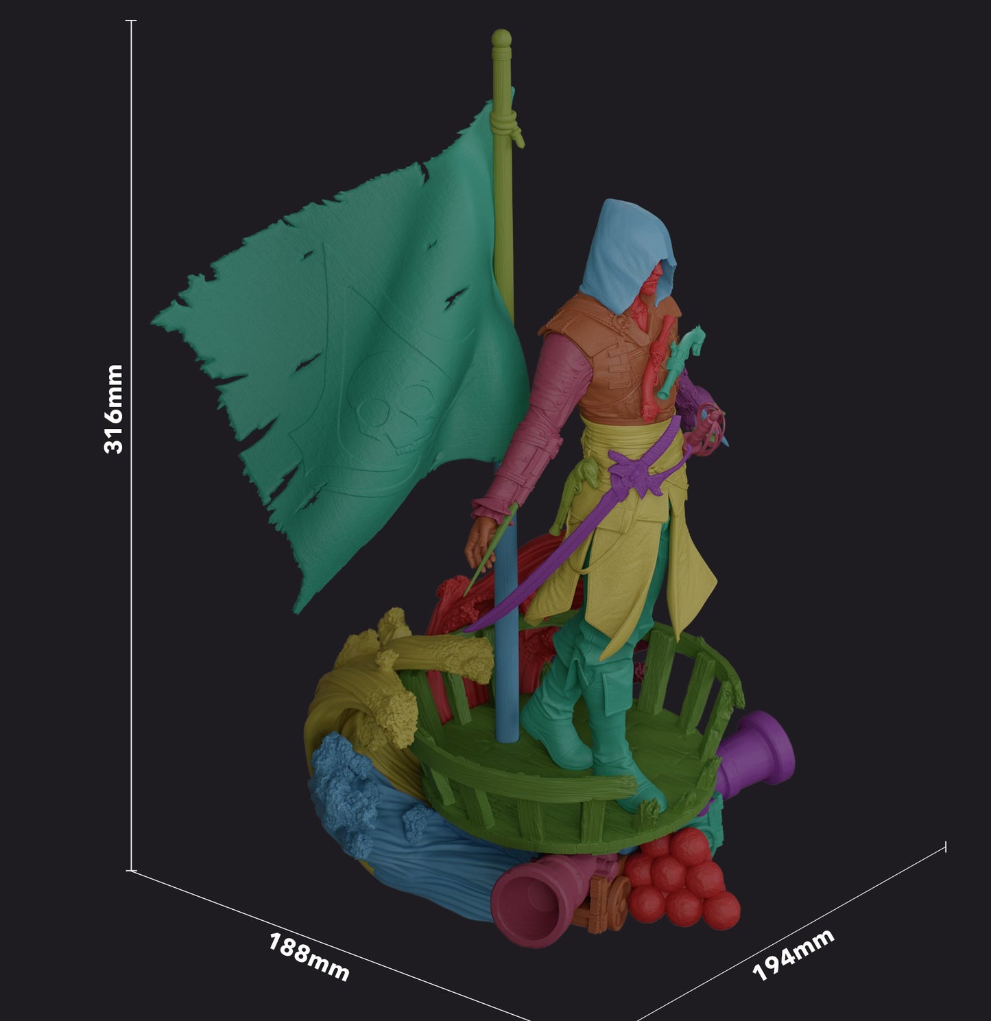 Edward Kenway 3D STL File | Assassin's Creed Black Flag 3D Print Model | Pre-Supported