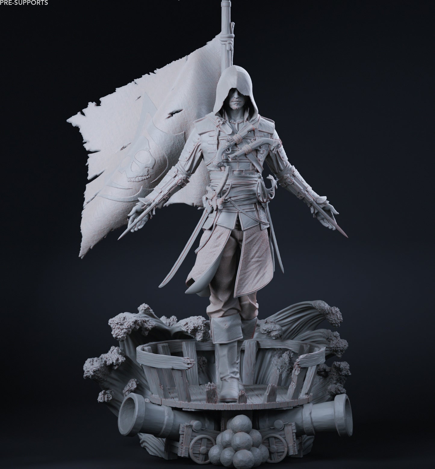 Edward Kenway 3D STL File | Assassin's Creed Black Flag 3D Print Model | Pre-Supported