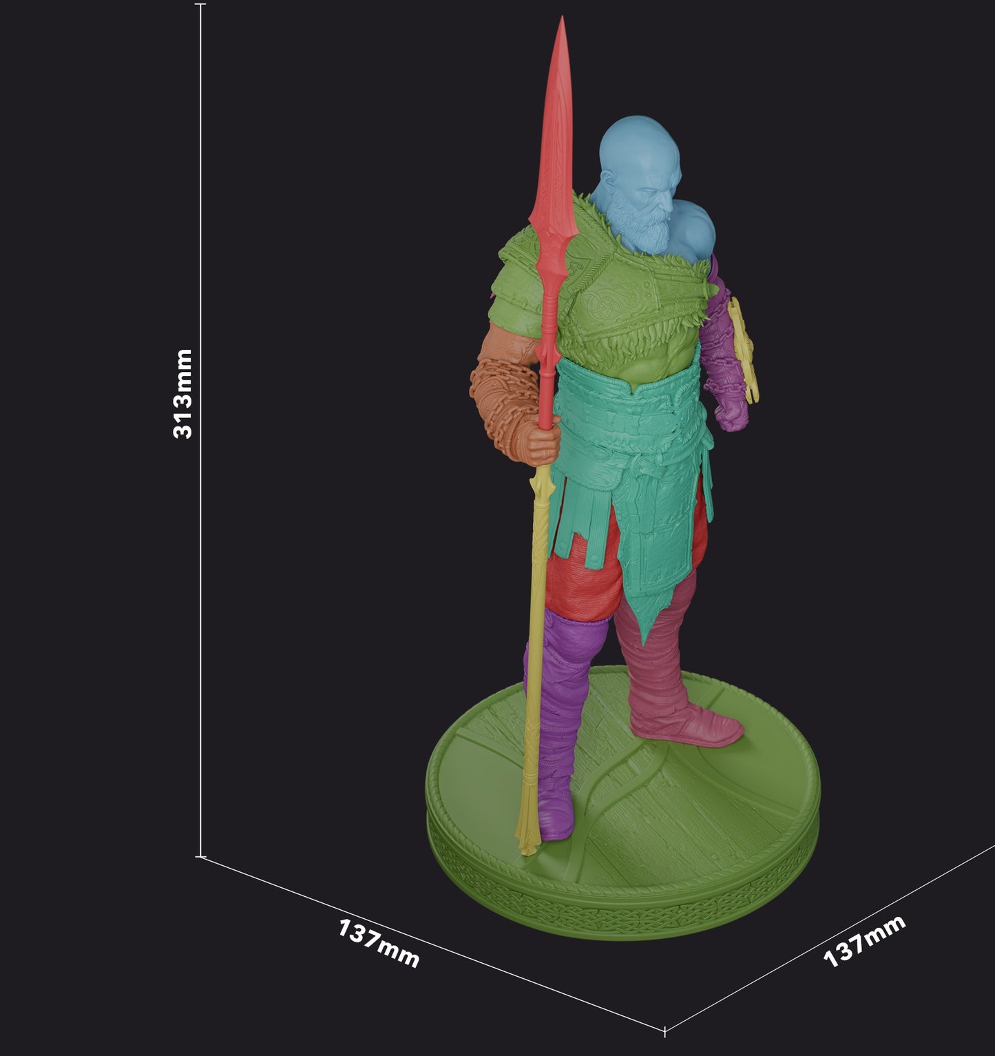 Krotos (God of War Inspired / Mighty Warrior) 3D Print Model - Pre-Supported & Uncut STL/LYS