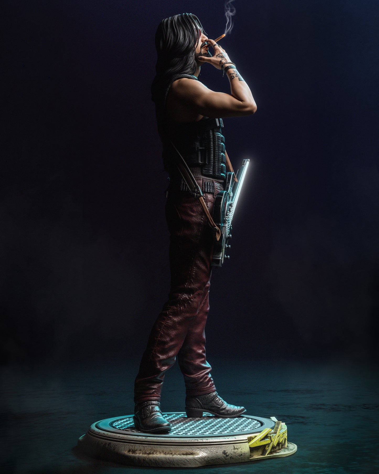Johnny Silverhand (Cyberpunk 2077) 3D Print Model - Rockerboy Icon STL - Multi-Scale, Pre-Supported & Uncut Files