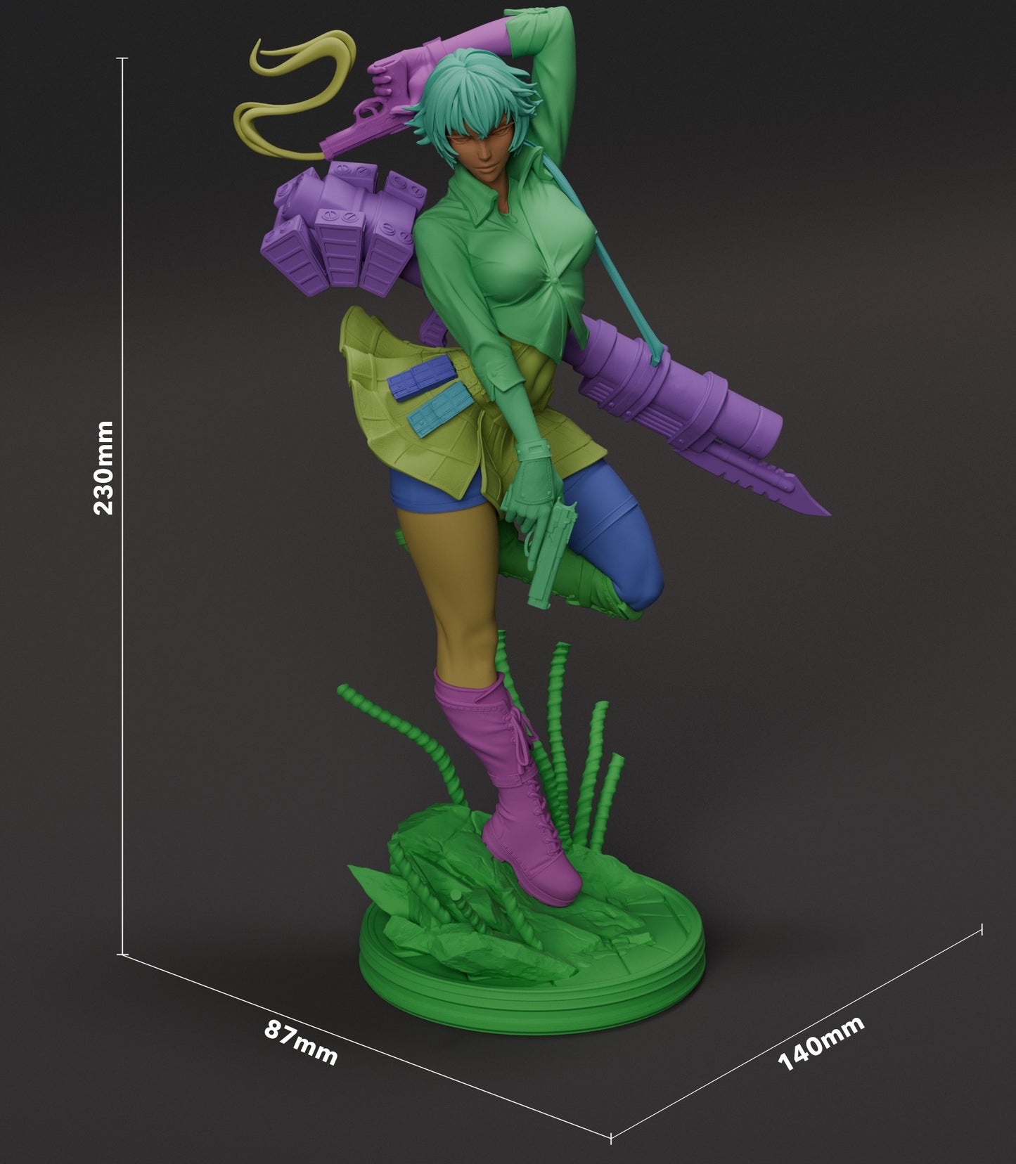Lady (Devil May Cry 3) 3D Print Model - Pre-Supported & Uncut STL/LYS