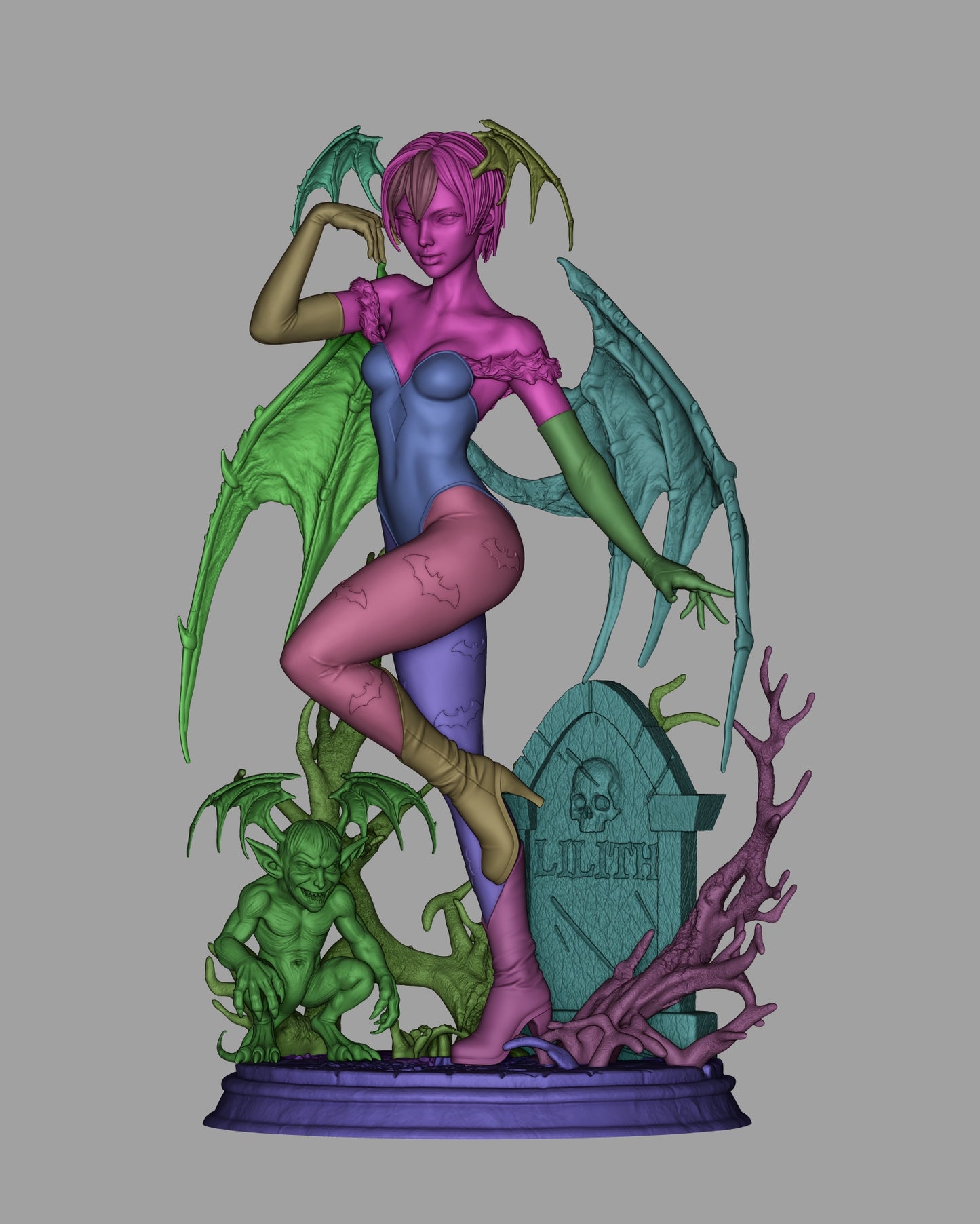 Lilith 3D STL Printable Figure – Dark Fantasy Goddess STL for Resin Printing (1/6 Pre-Supported, 1/9 Split & Uncut)