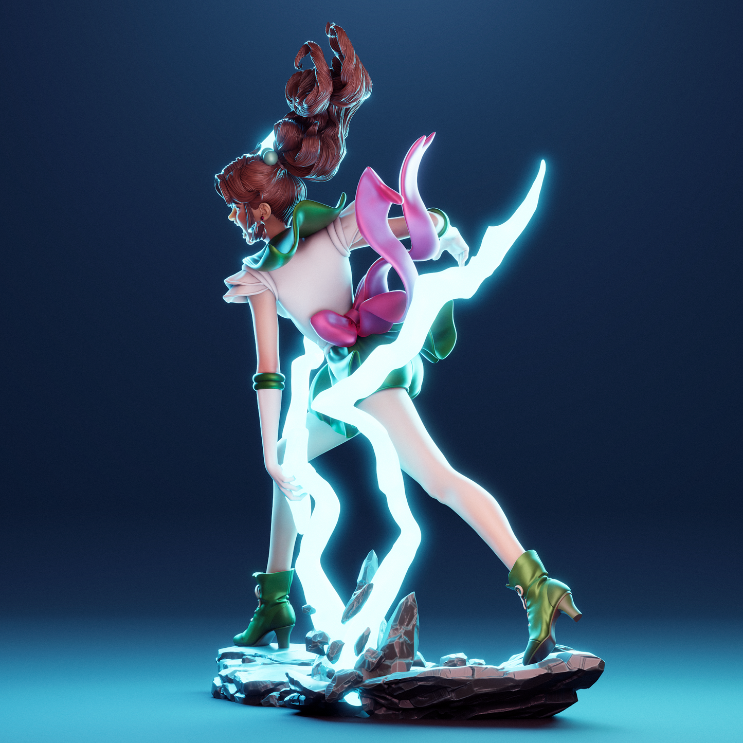 Makoto Kino 3D Printable Figure – Anime Fan Art STL of Sailor Jupiter for Resin Printing (1/6 Pre-Supported, 1/9 Split & Uncut)