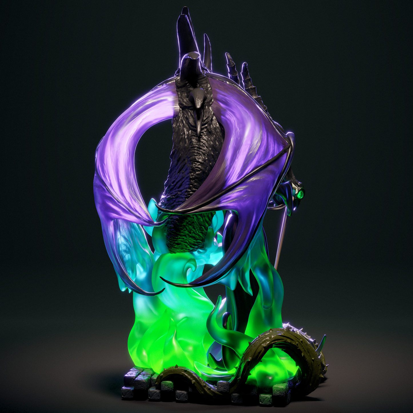 Maleficent (Mistress of All Evil) 3D Print Model - Dragon & Magic STL - Multi-Scale, Pre-Supported & Uncut Files