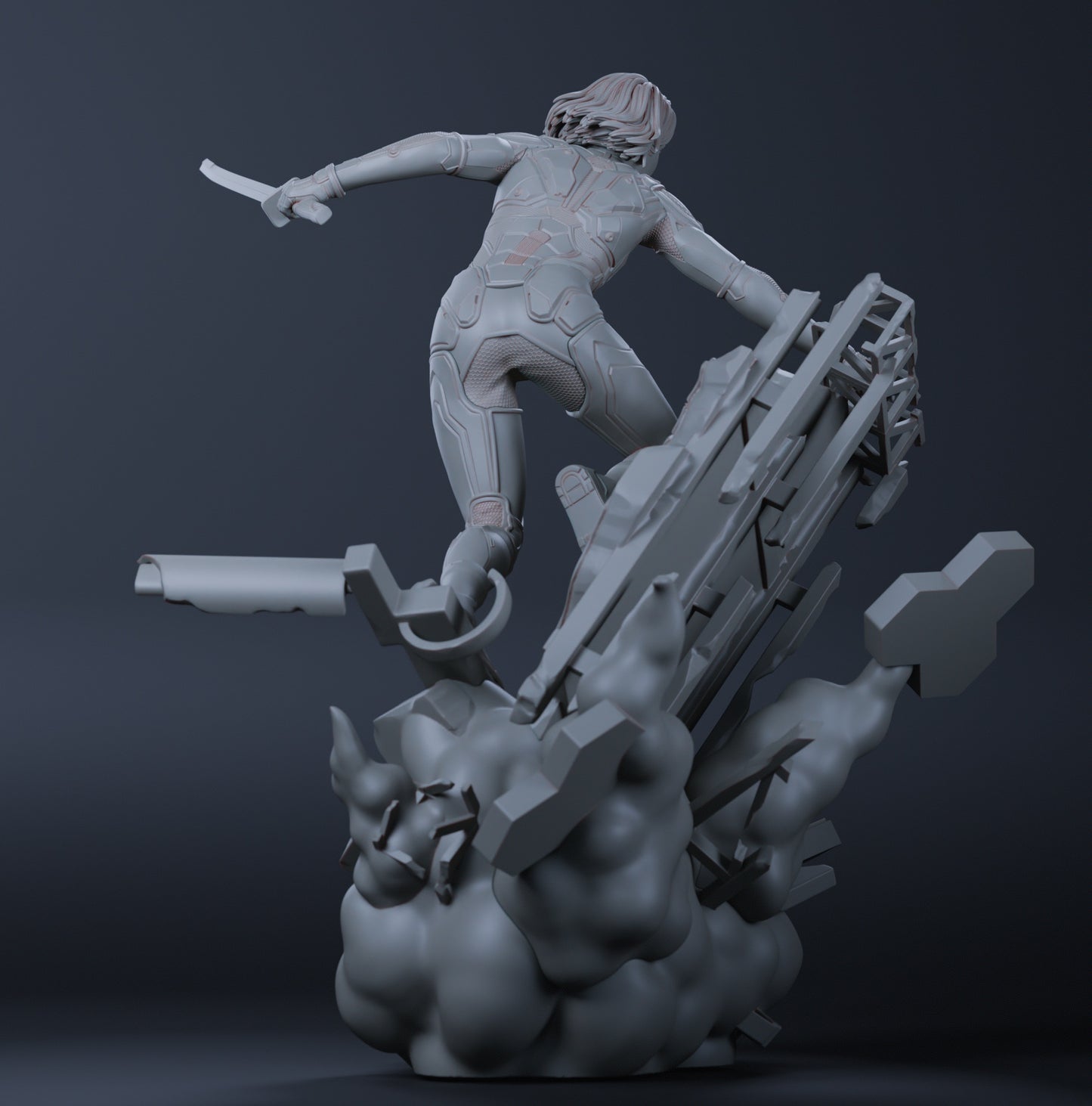 Mio (Cyberpunk/Sci-Fi Heroine) 3D Print Model - Pre-Supported & Uncut STL/LYS