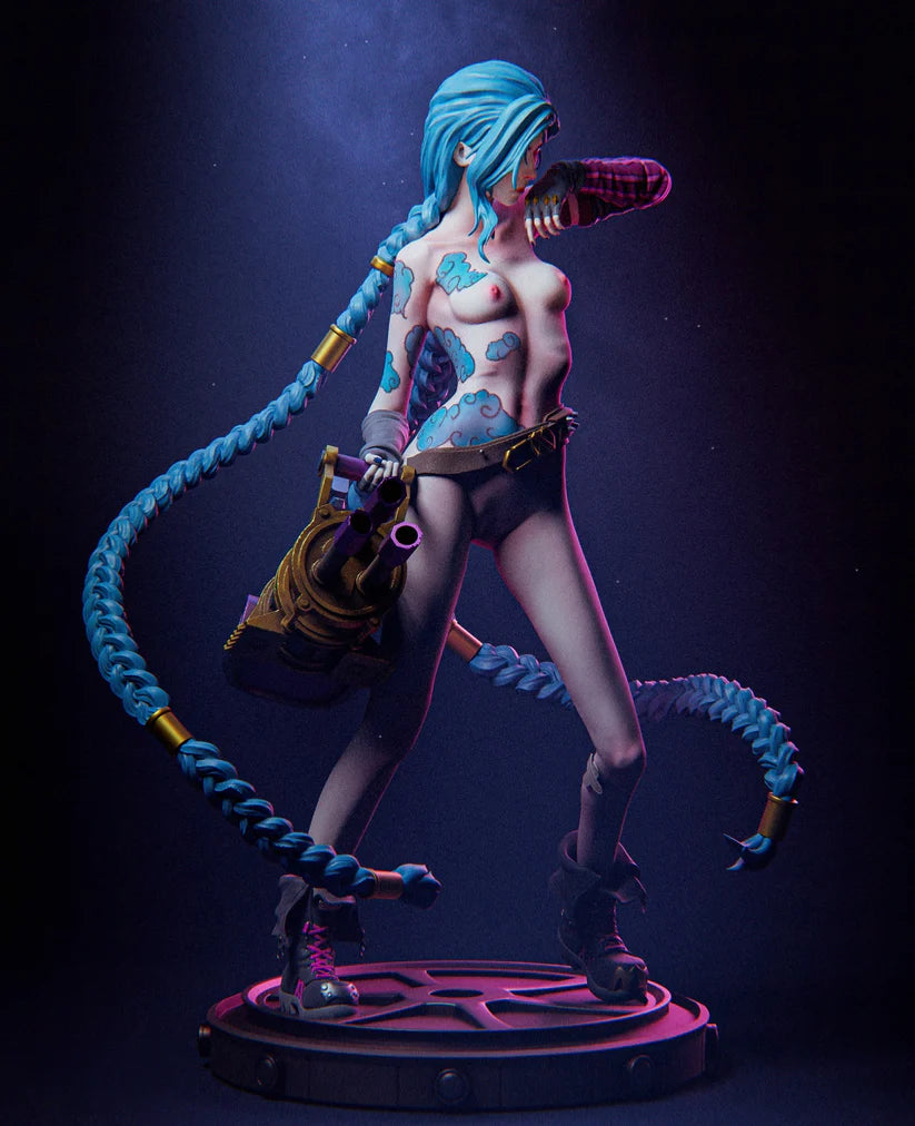 NSFW Jinx 3D Model (Pre-Supported) - LoL Fan Art