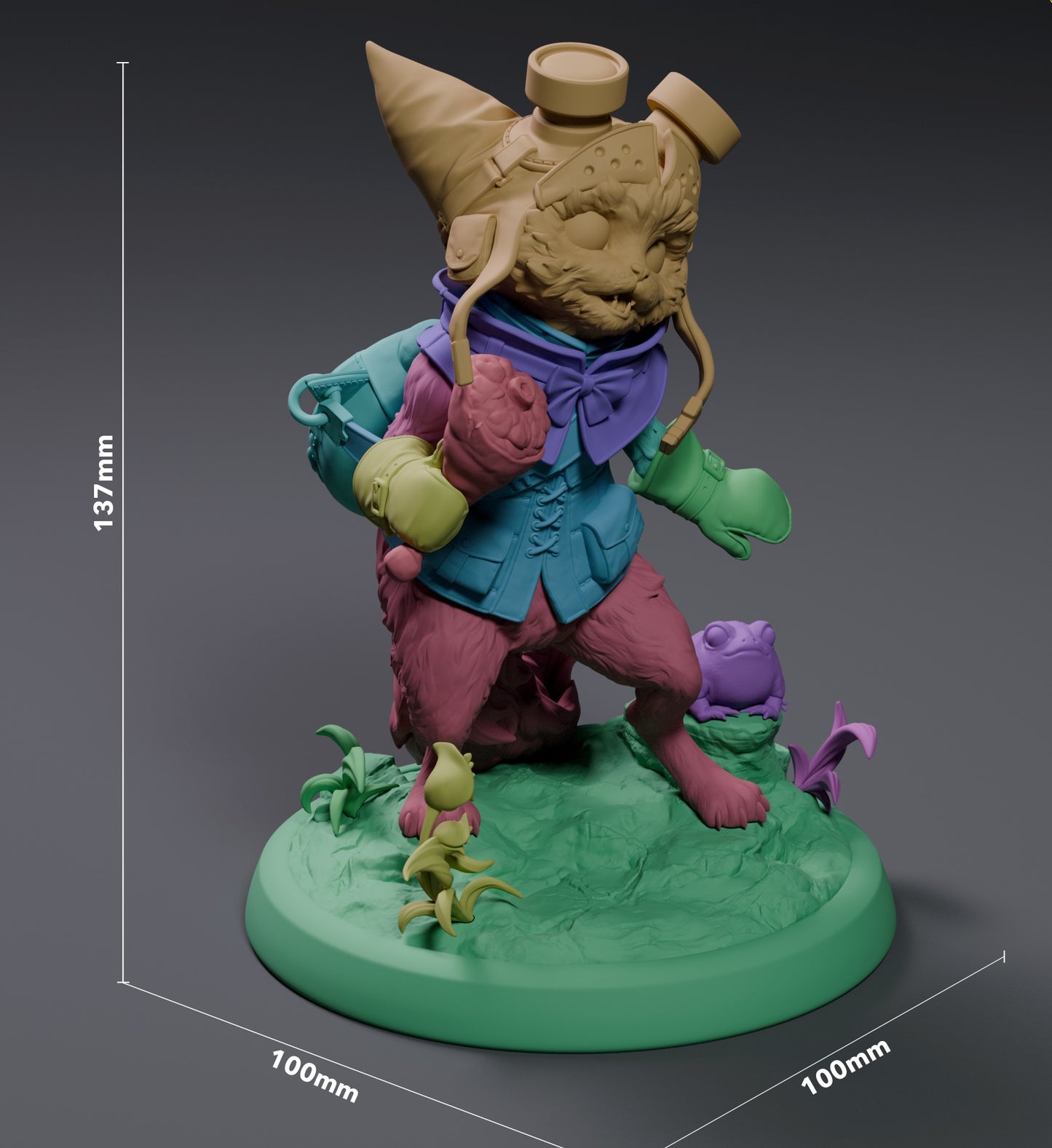 Palico & Toad STL File | Monster Hunter Wilds 3D Print Model | Pre-Supported