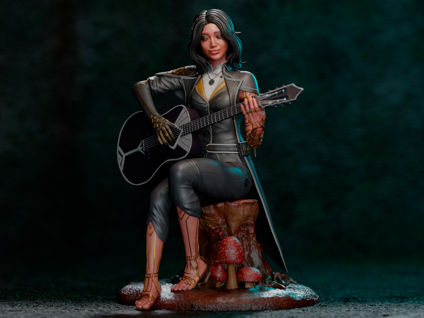 Lune – Guitarist Fantasy 3D STL Statue | 1/6 Split, 1/6 Pre-Supported, 1/9 Split &amp; 1/9 Uncut