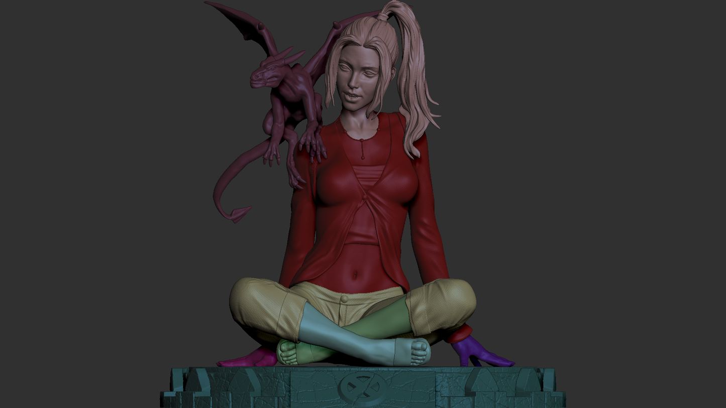 Kitty Pryde (X-Men) 3D Print File: Phasing Mutant Heroine STL - 1:4, 1:9, 1:12 Scale Options - Pre-Supported & Uncut - Dynamic Digital Collectible