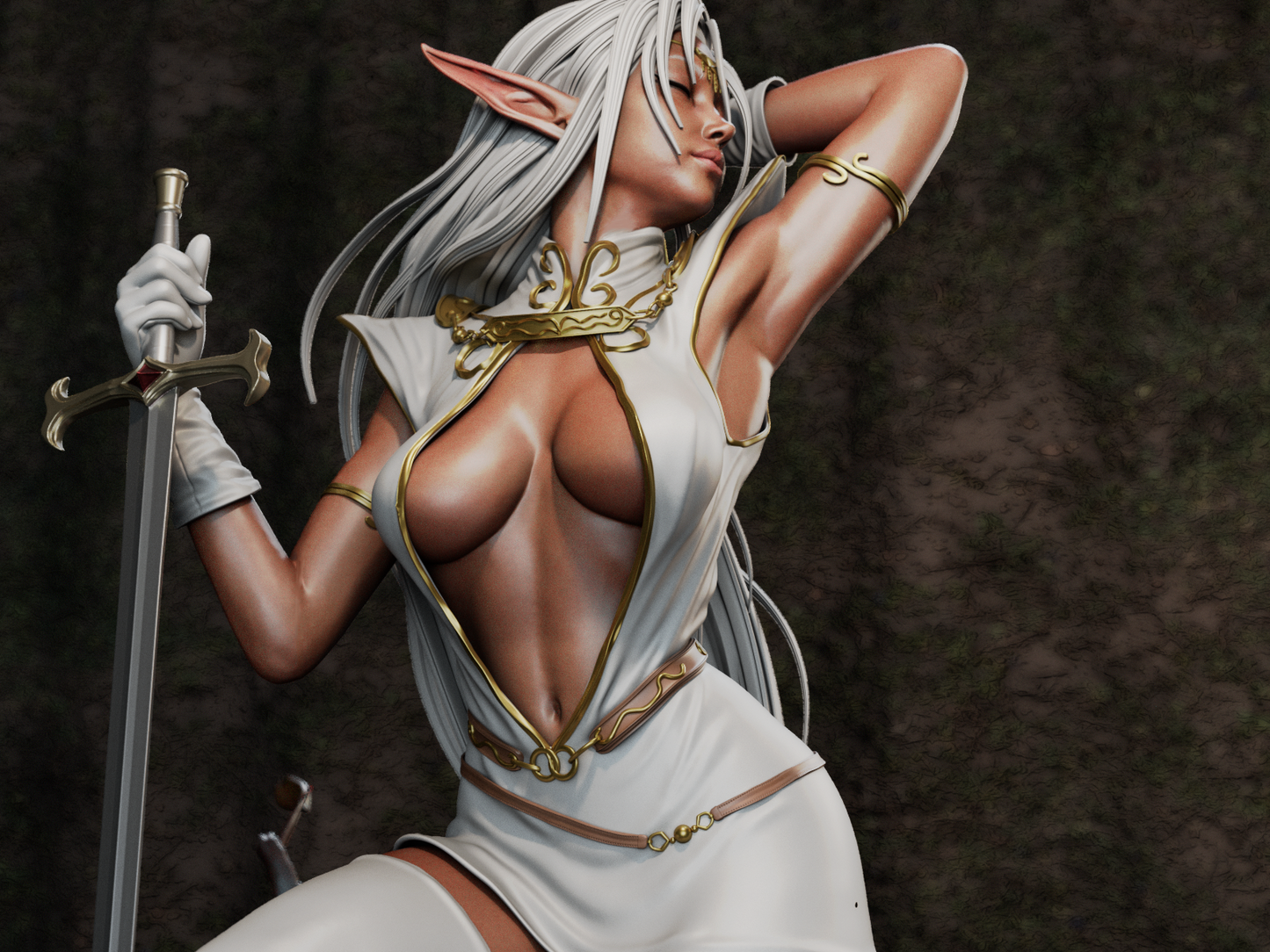 Pirotess 3D STL Printable Figure – Fantasy Elf Fan Art STL for Resin Printing (1/6 Pre-Supported, 1/6 Cut, 1/9 Cut & Uncut)