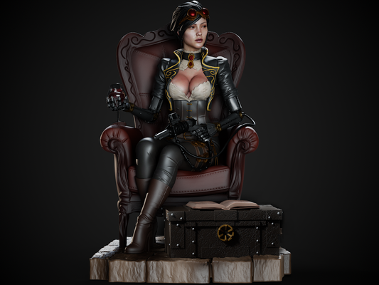 Lady Mechanika 3D Print File: Steampunk Heroine STL - 1:9 & 1:6 Scale Options - Ready-to-Print, Split, Pre-Supported