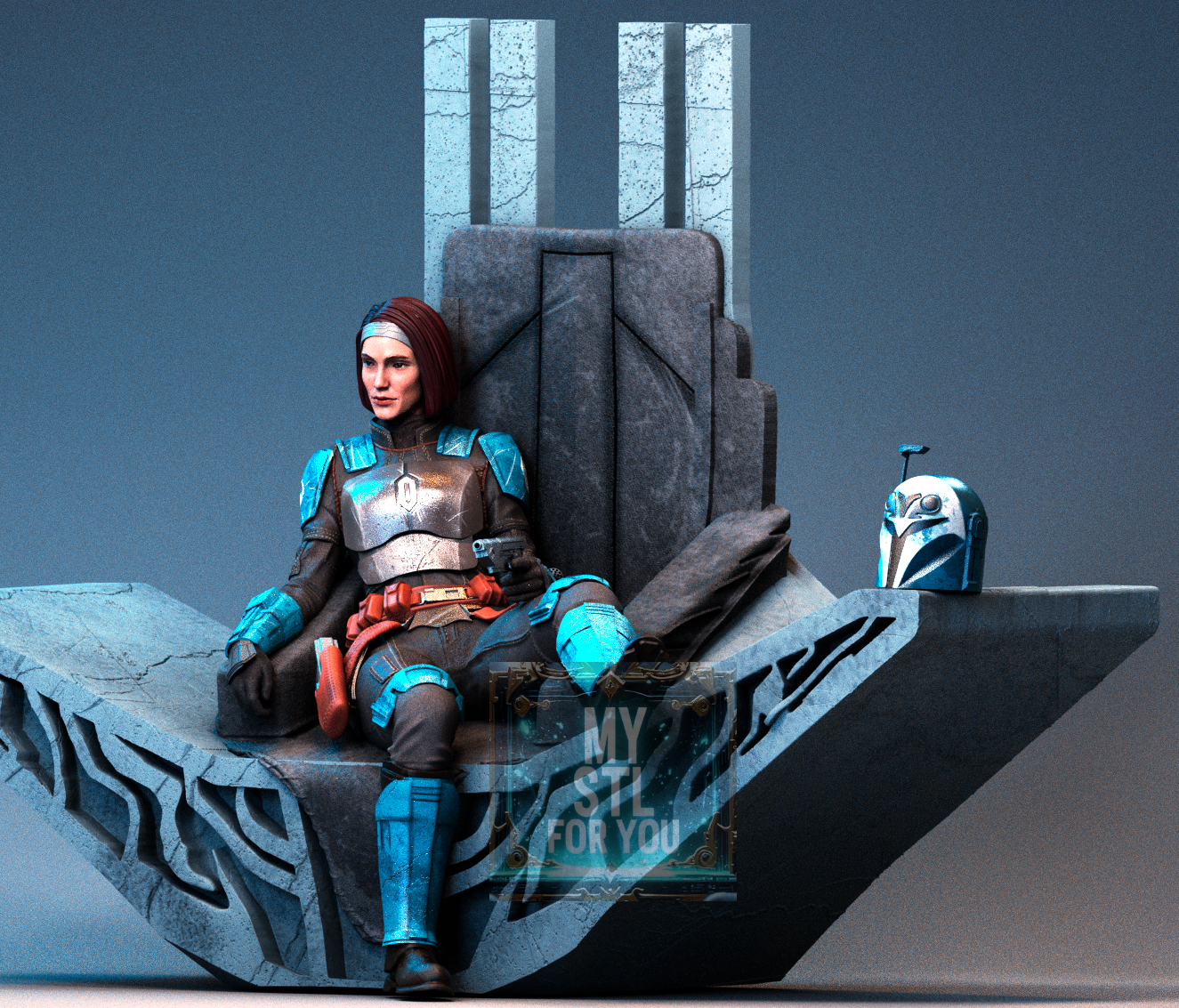 Bo‑Katan STL – Mandalorian Throne Statue Files Bundle (1/12, 1/12 Pre‑Supported LYS, 1/12 Uncut, 1/9, 1/4) – Digital Download