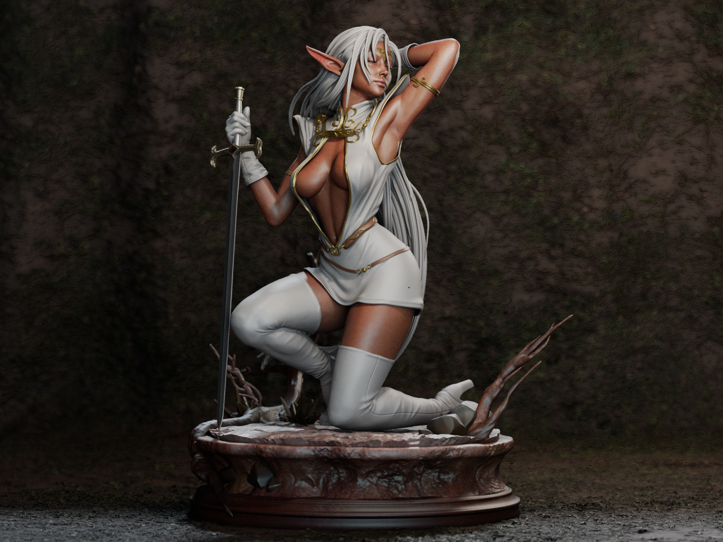 Pirotess 3D STL Printable Figure – Fantasy Elf Fan Art STL for Resin Printing (1/6 Pre-Supported, 1/6 Cut, 1/9 Cut & Uncut)