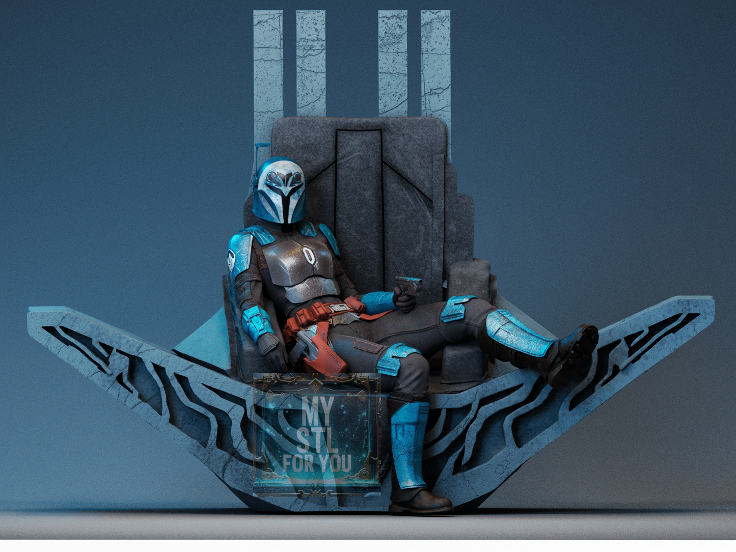 Bo‑Katan STL – Mandalorian Throne Statue Files Bundle (1/12, 1/12 Pre‑Supported LYS, 1/12 Uncut, 1/9, 1/4) – Digital Download