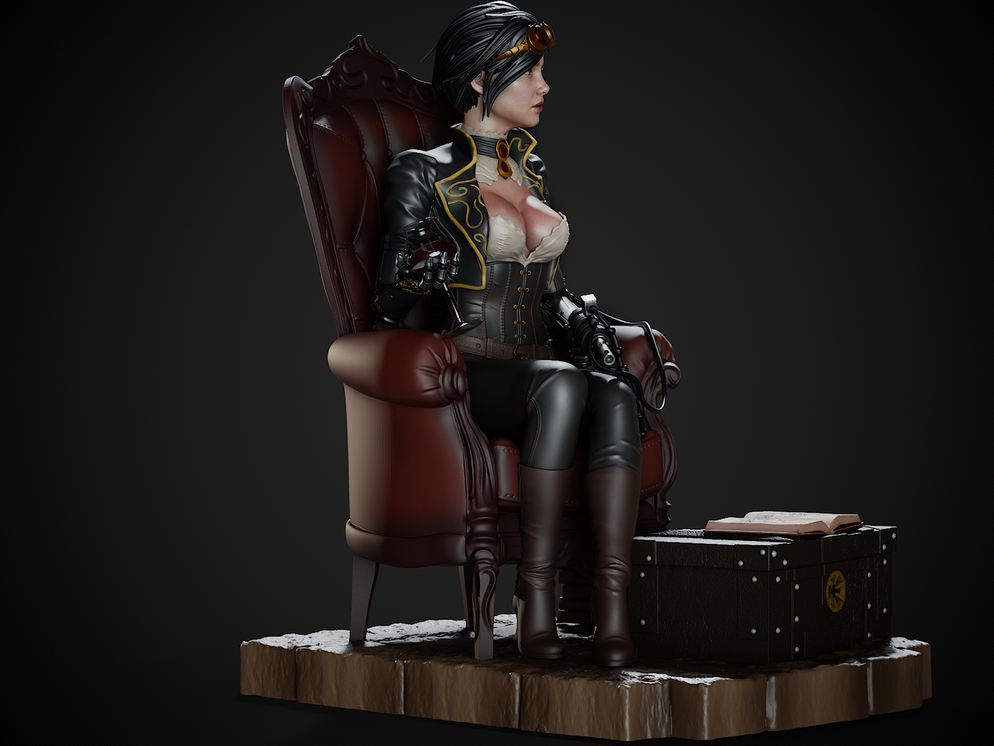 Lady Mechanika 3D Print File: Steampunk Heroine STL - 1:9 & 1:6 Scale Options - Ready-to-Print, Split, Pre-Supported