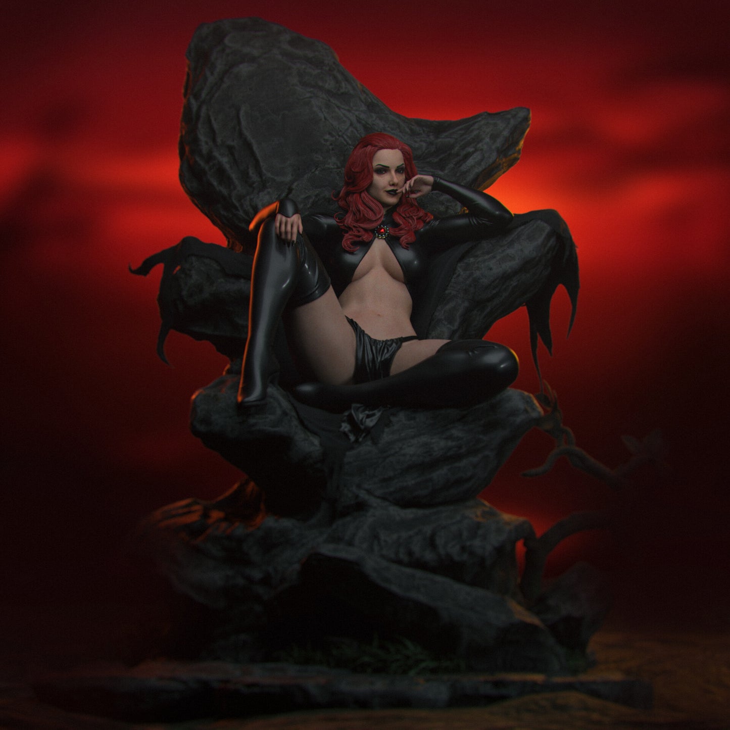 Madelyne Pryor (Goblin Queen) 3D Print File: Demonic Sorceress STL - 1:6, 1:9, 1:12 Scale Options - Pre-Supported & Uncut - Dark Digital Collectible