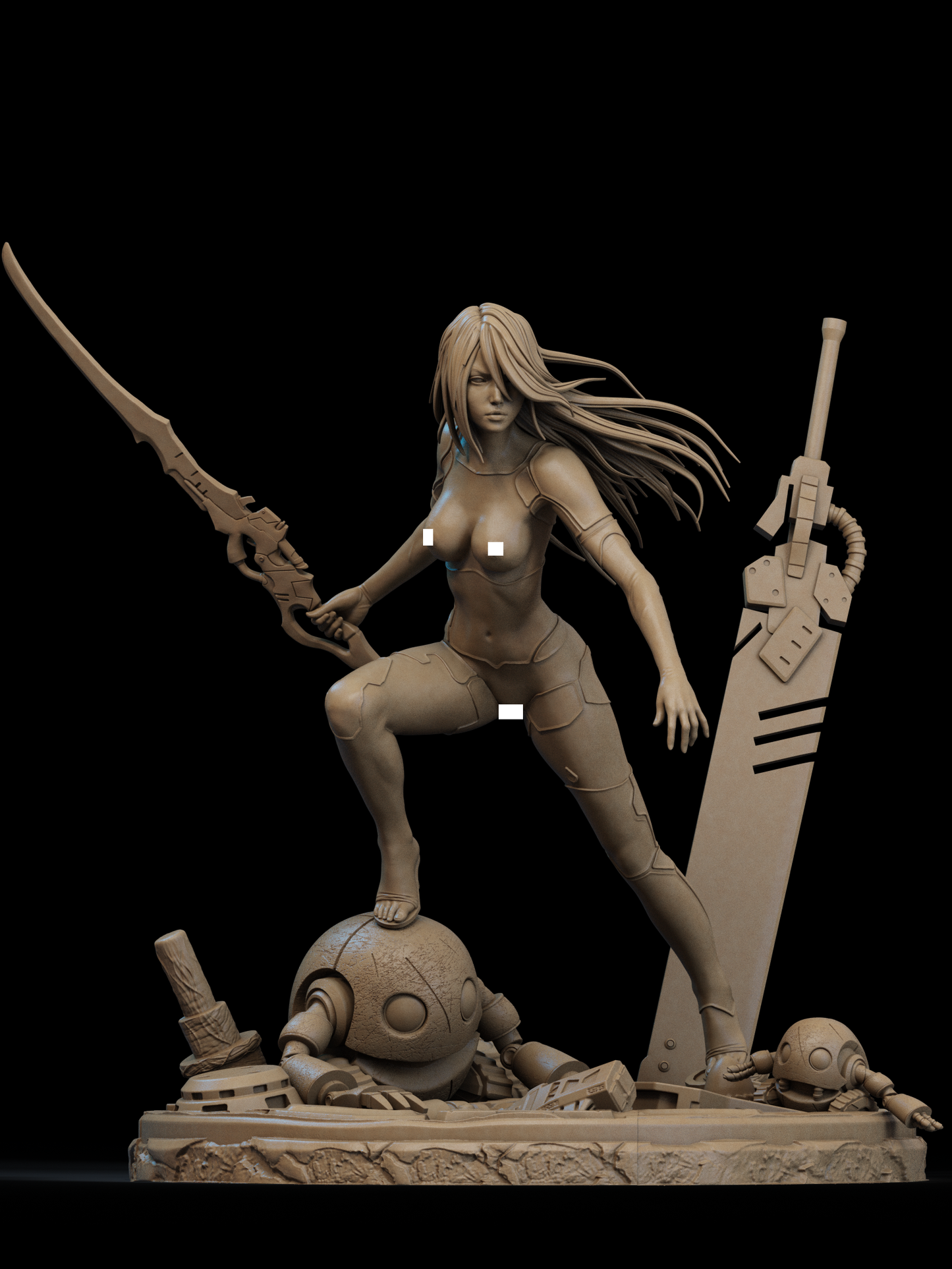 NSFW A2 Succubus STL Model – Seductive Demoness 3D Printable Figure for Resin Printing (1/6, 1/9, 1/9 Uncut)