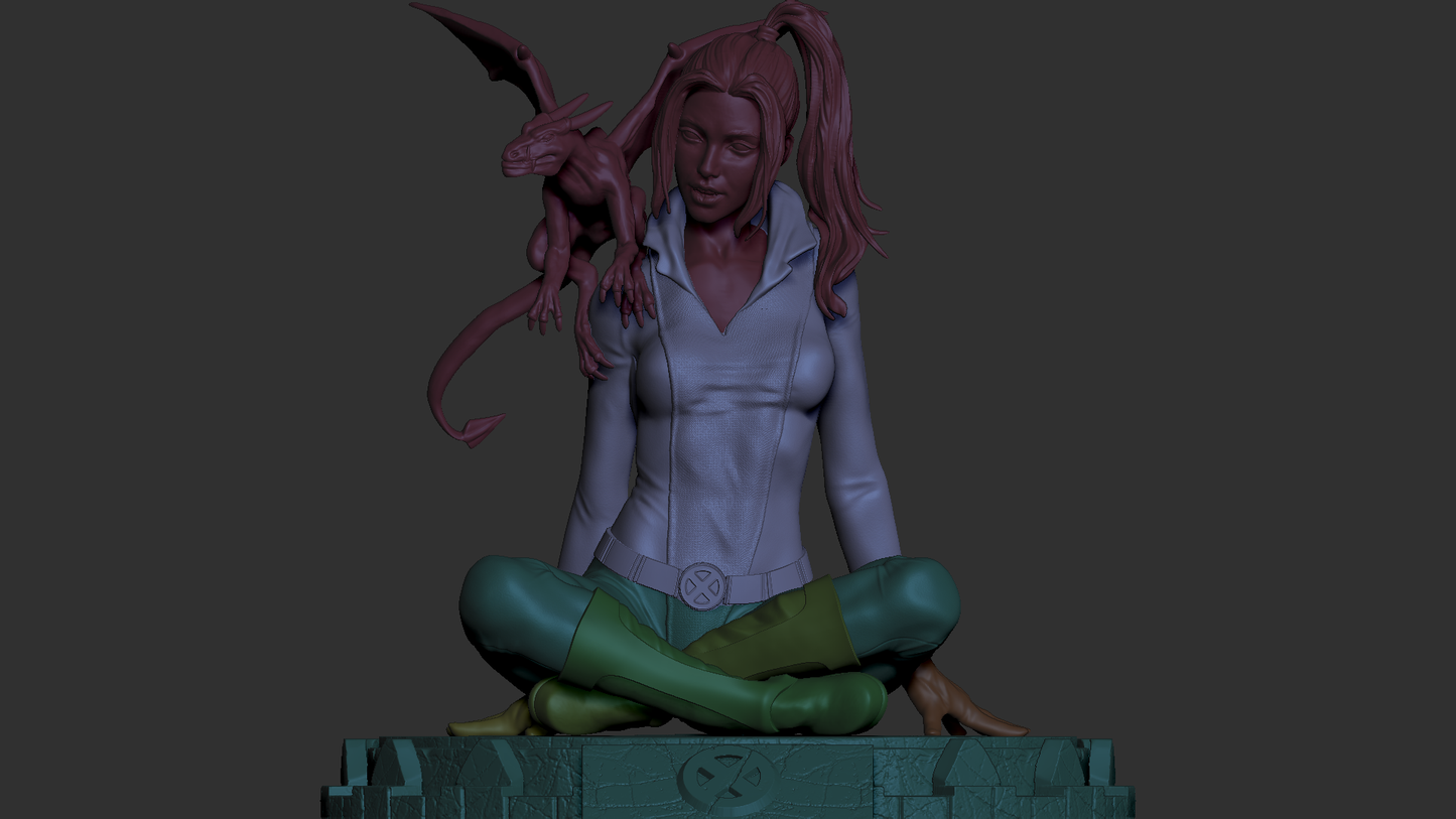 Kitty Pryde (X-Men) 3D Print File: Phasing Mutant Heroine STL - 1:4, 1:9, 1:12 Scale Options - Pre-Supported & Uncut - Dynamic Digital Collectible