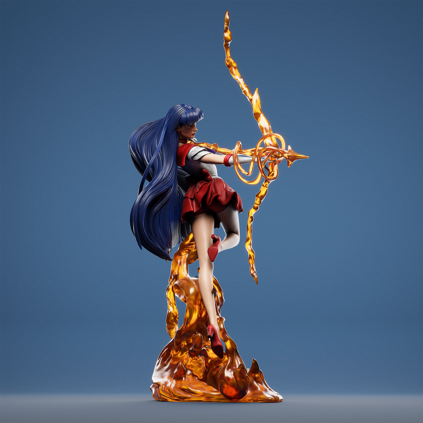 Rei Hino (Sailor Mars) 3D Print File: Sailor Moon Guardian STL - 1:9 & 1:6 Scale Options - Ready-to-Print, Split, Pre-Supported