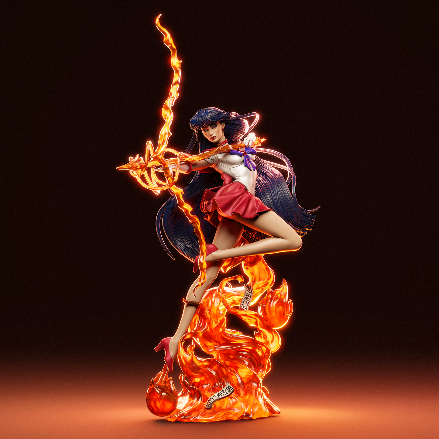 Rei Hino (Sailor Mars) 3D Print File: Sailor Moon Guardian STL - 1:9 & 1:6 Scale Options - Ready-to-Print, Split, Pre-Supported