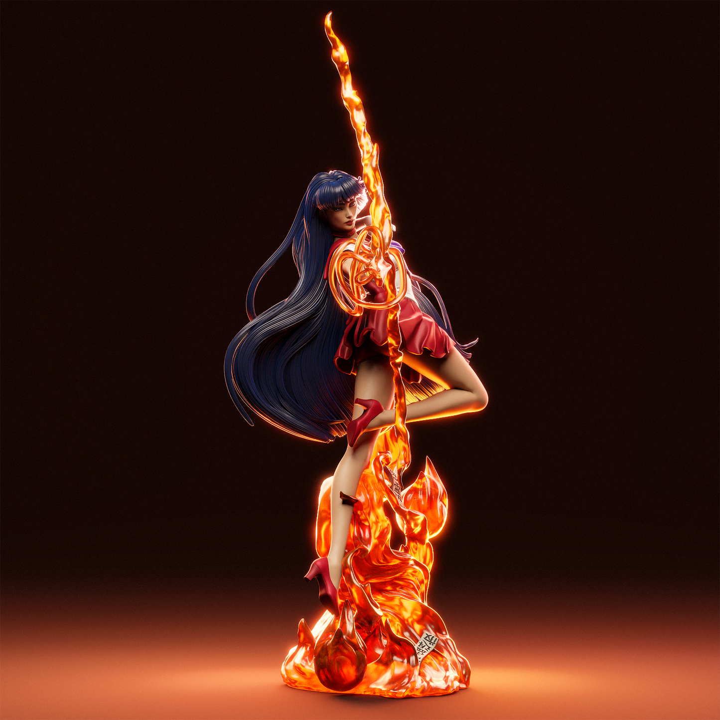 Rei Hino (Sailor Mars) 3D Print File: Sailor Moon Guardian STL - 1:9 & 1:6 Scale Options - Ready-to-Print, Split, Pre-Supported