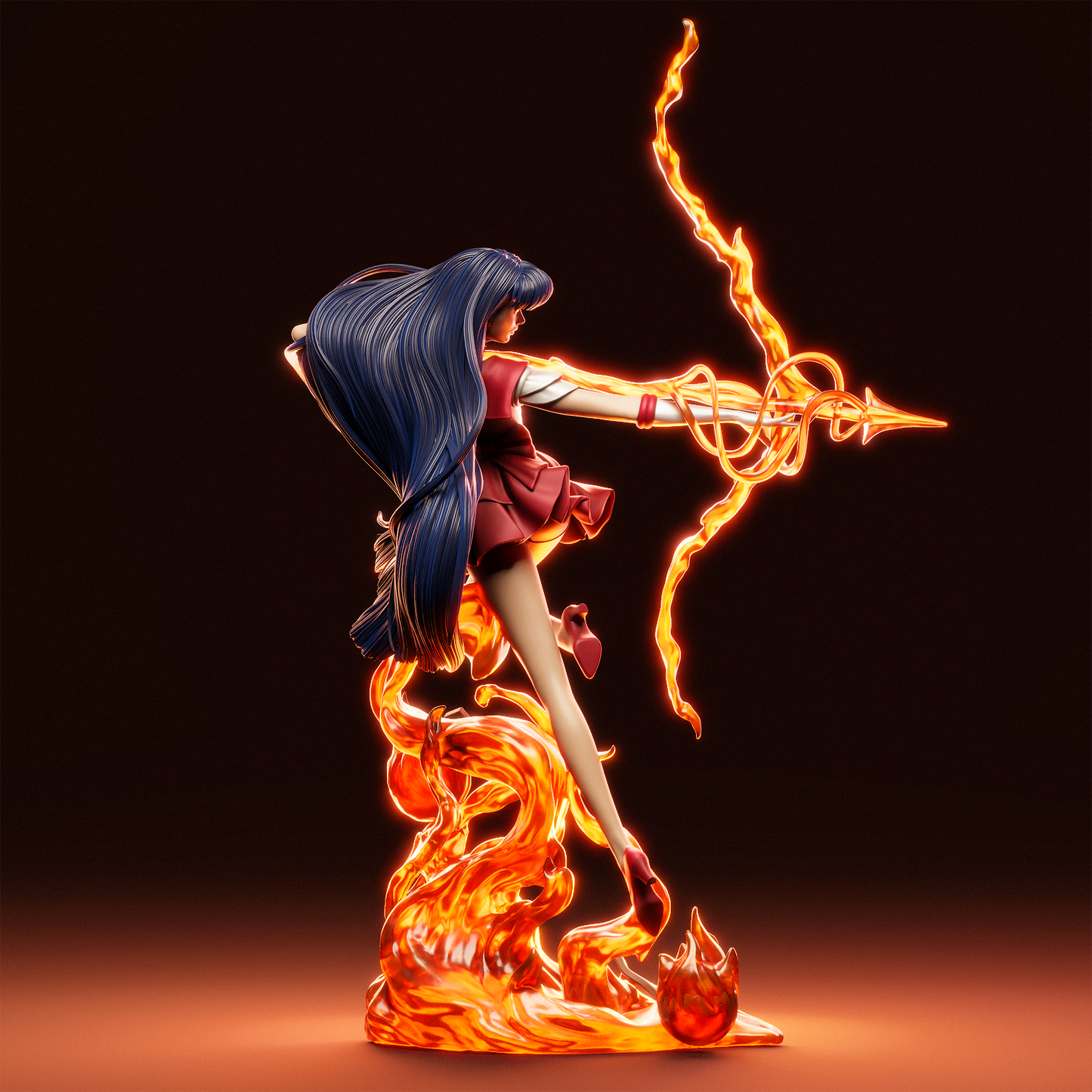 Rei Hino (Sailor Mars) 3D Print File: Sailor Moon Guardian STL - 1:9 & 1:6 Scale Options - Ready-to-Print, Split, Pre-Supported