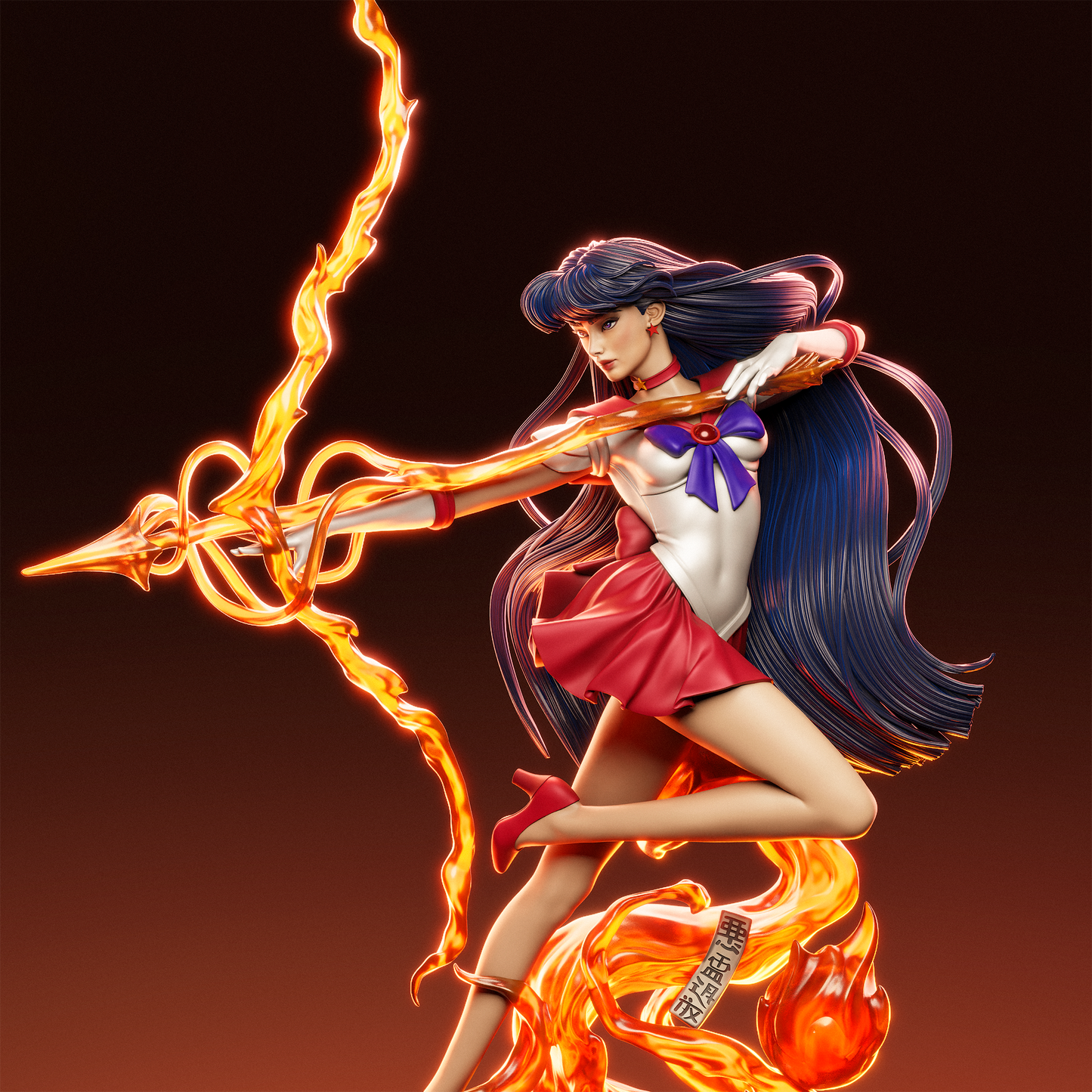 Rei Hino (Sailor Mars) 3D Print File: Sailor Moon Guardian STL - 1:9 & 1:6 Scale Options - Ready-to-Print, Split, Pre-Supported