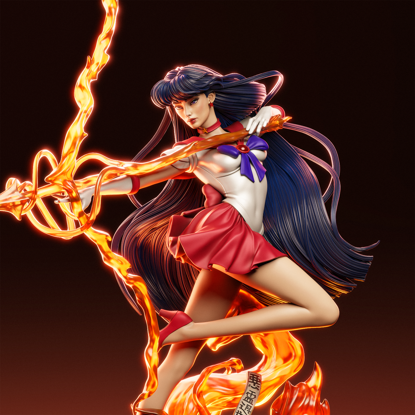 Rei Hino (Sailor Mars) 3D Print File: Sailor Moon Guardian STL - 1:9 & 1:6 Scale Options - Ready-to-Print, Split, Pre-Supported