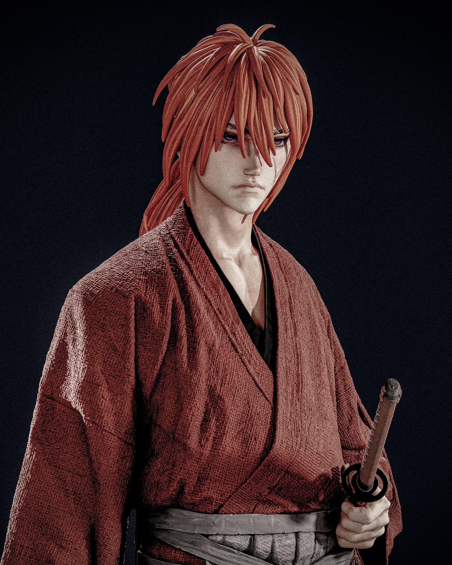 Kenshin Himura – Samurai 3D STL Model | 1/6 Split, 1/6 Pre-Supported, 1/9 Split & 1/9 Uncut