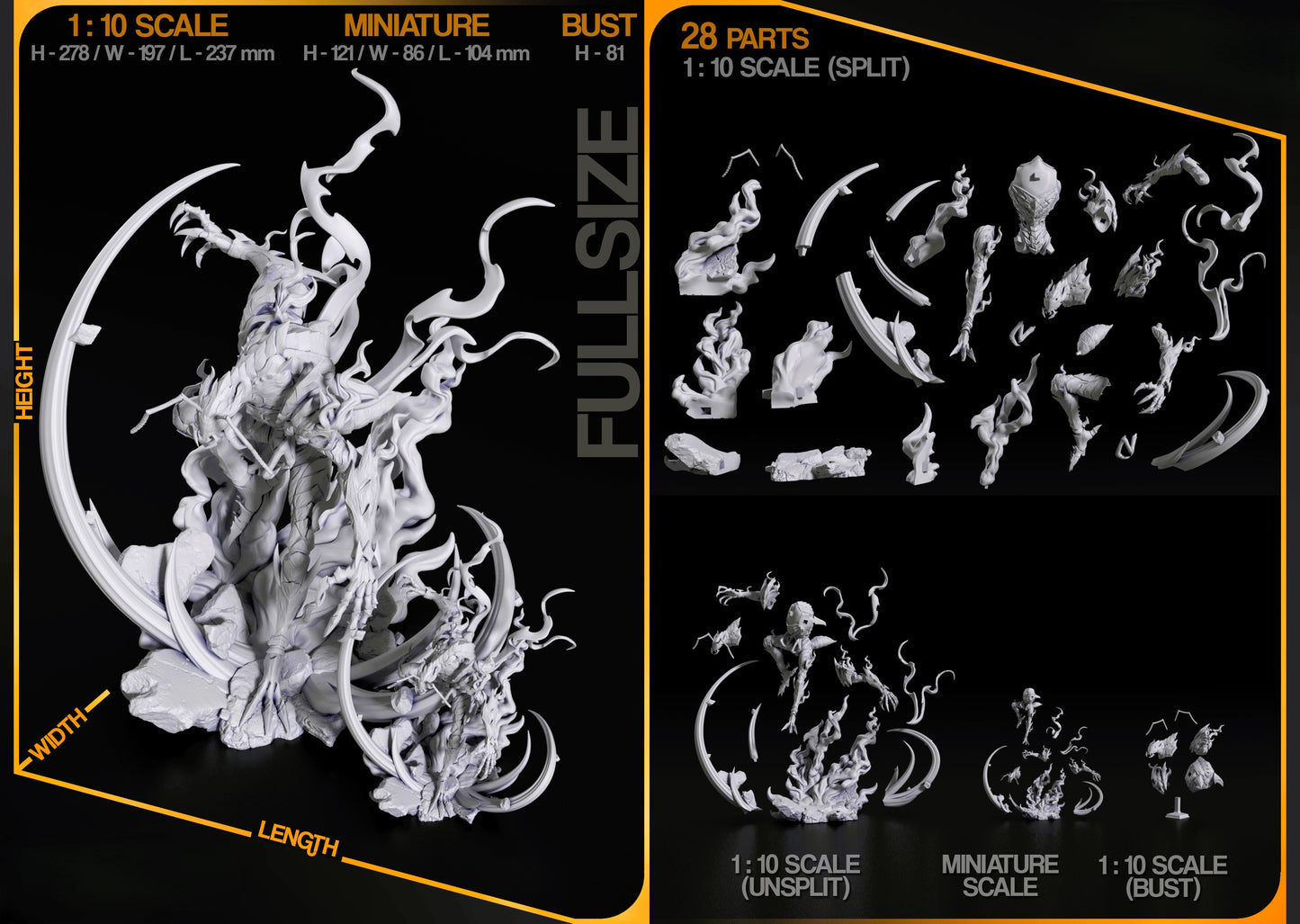 Shadow Beru – Solo Leveling STL Figure | Multiple Sizes & Versions Included