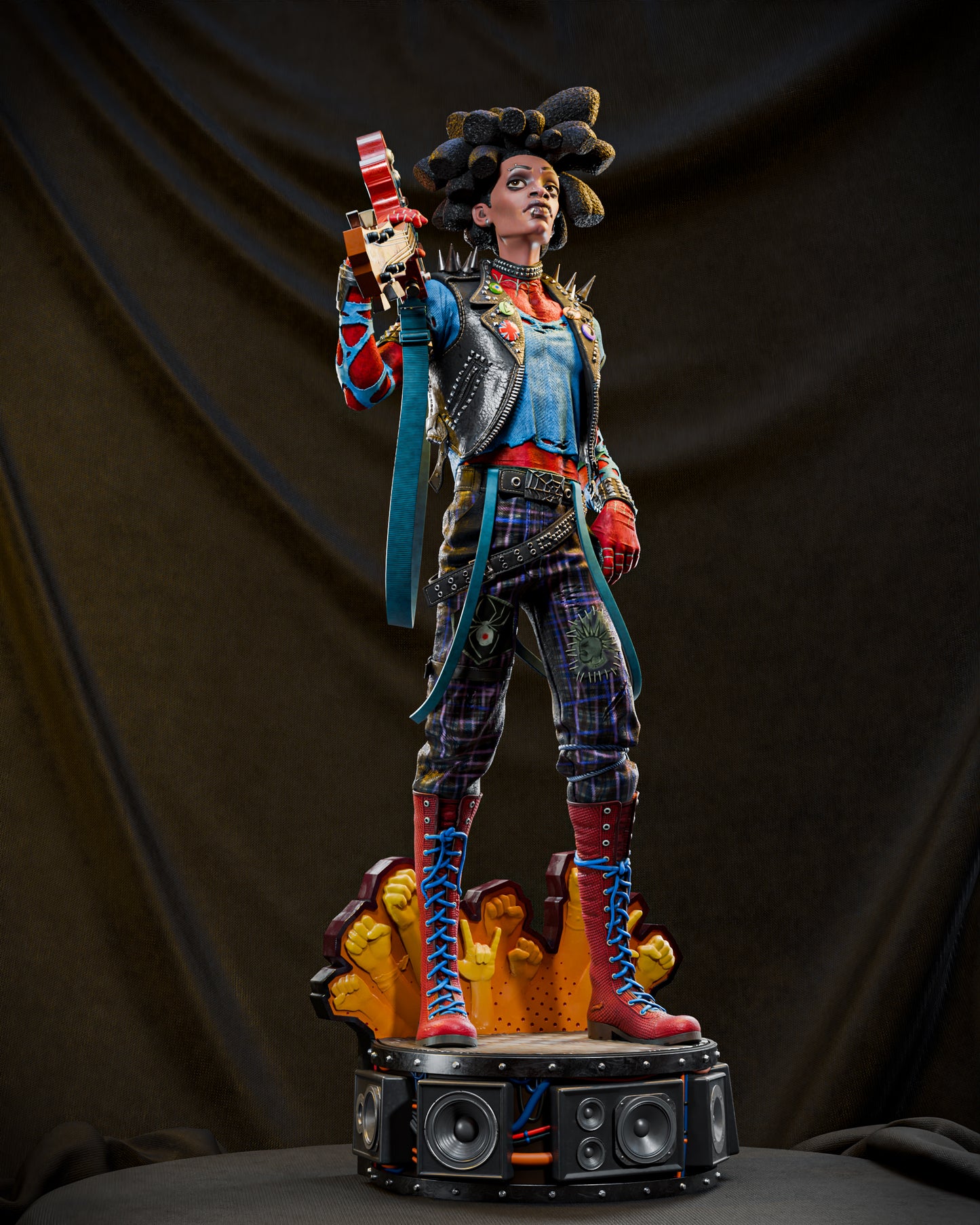 Spider-Punk (Spider-Man) 3D Print File: Anarchy & 웹-Slinging STL - 1:6, 1:9, 1:12 Scale Options - Ready-to-Print, Split, Pre-Supported & Uncut