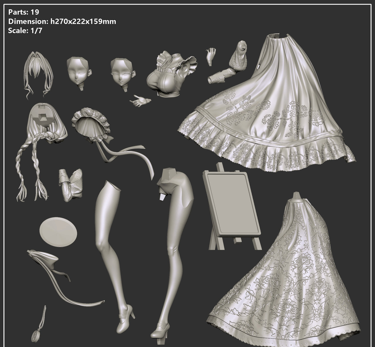 Kroni – 1/7 Scale Fantasy Female STL Figure for 3D Printing (Digital Product)