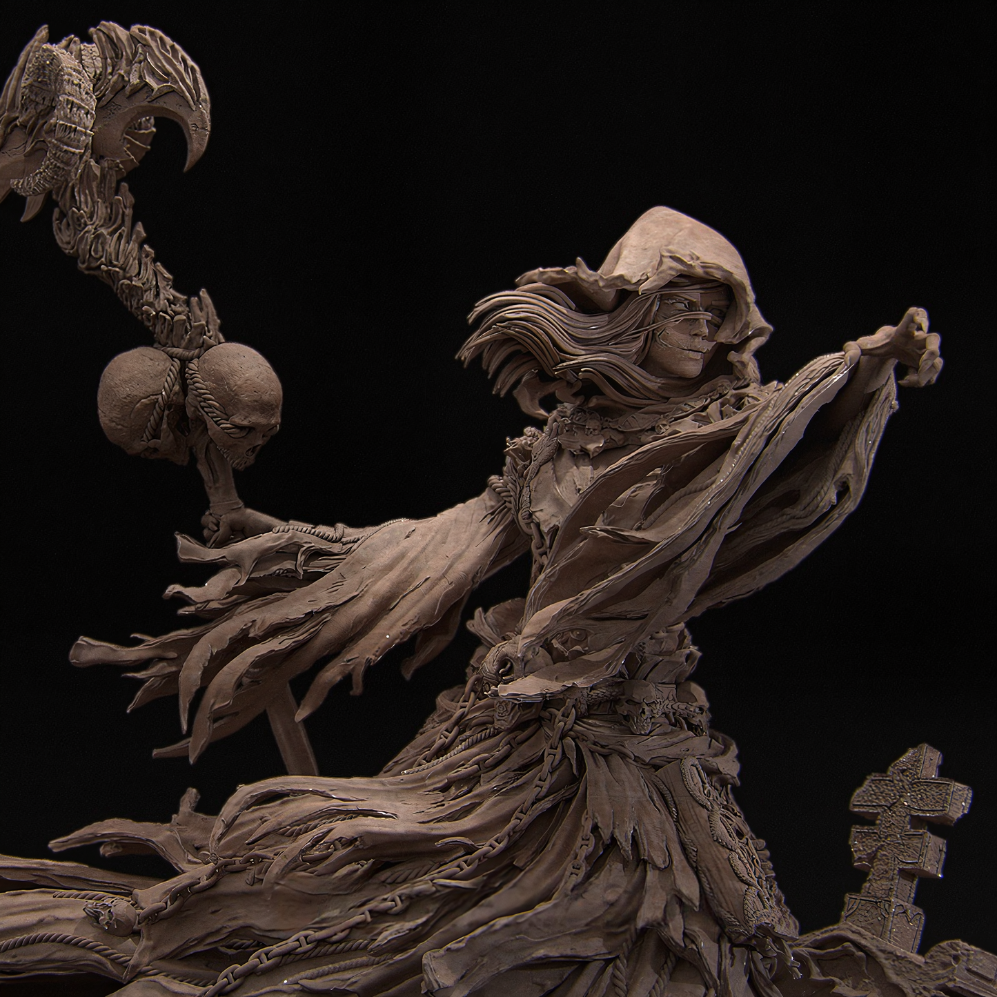 ☠️ Grim Reaper 3D Printable STL File – Dark Fantasy Death Figure for Printing