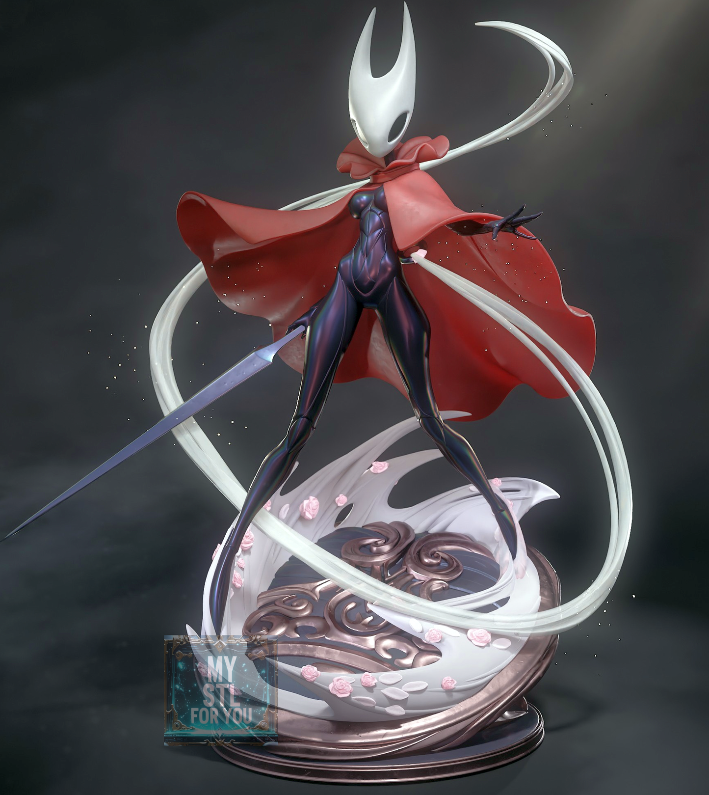 Hornet (Hollow Knight) | 1/8 Scale Statue STL | Pre‑Supported STL+LYS | 3 Heads + Cape Options