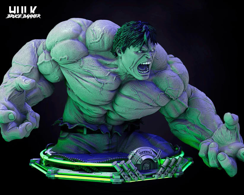 The Indestructible Hulk: 360mm STL Bust with Multiple Expressions!