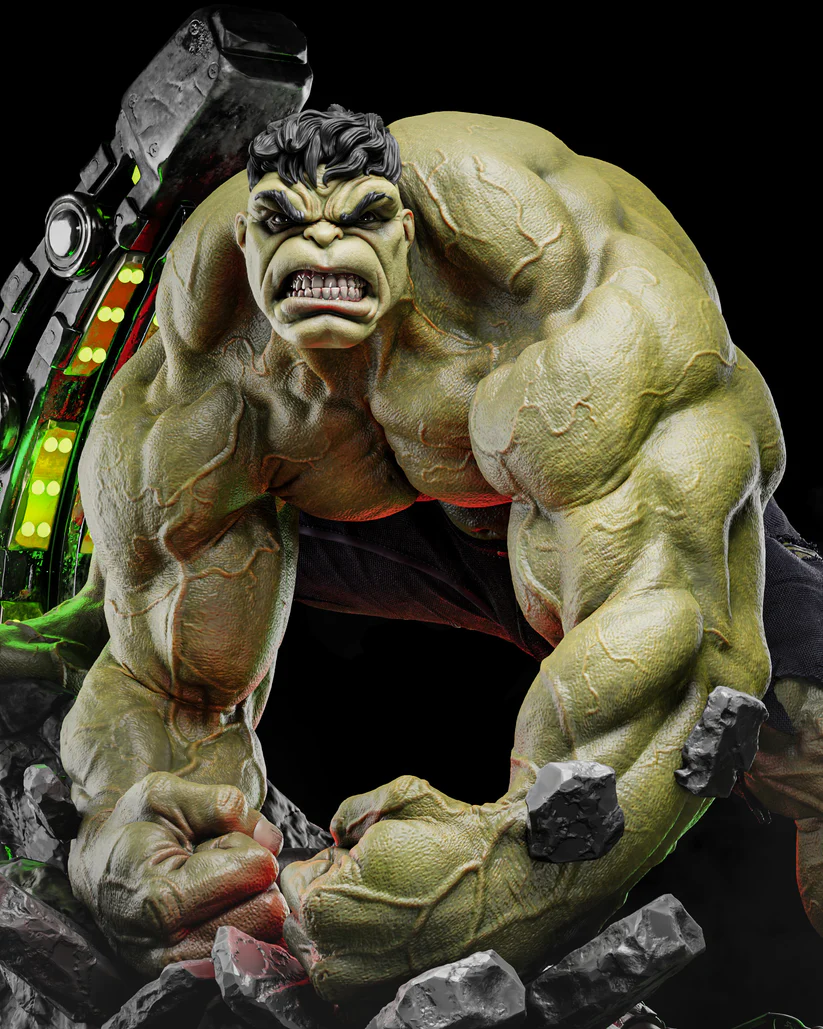 Unleash the Beast: Hulk STL Model in Full Rage 1-6 FORMAT