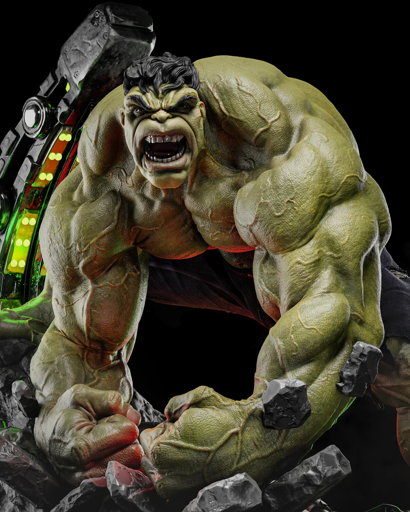 Unleash the Beast: Hulk STL Model in Full Rage 1-6 FORMAT