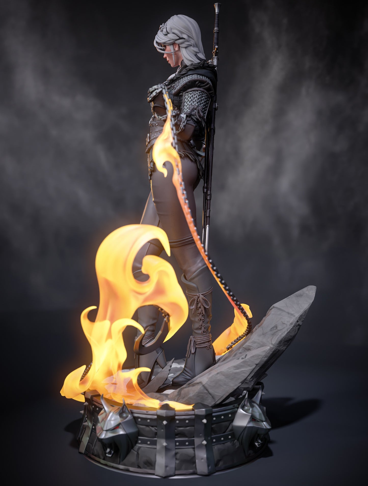 Stylized Ciri 3D STL File | The Witcher 4 Inspired 3D Print Model | 281mm Pre-Supported & Unsupported