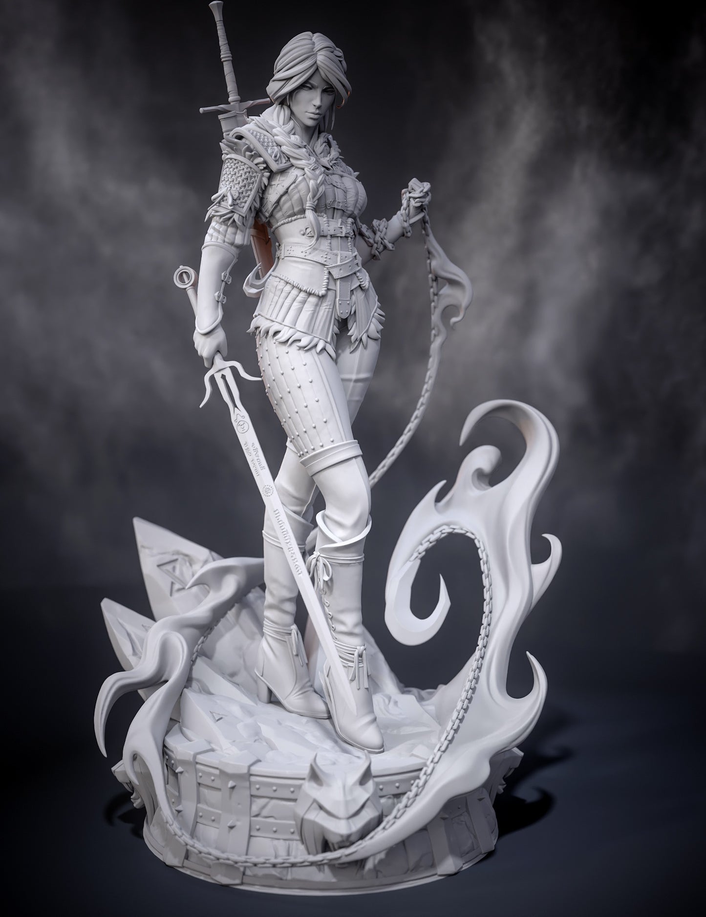 Stylized Ciri 3D STL File | The Witcher 4 Inspired 3D Print Model | 281mm Pre-Supported & Unsupported