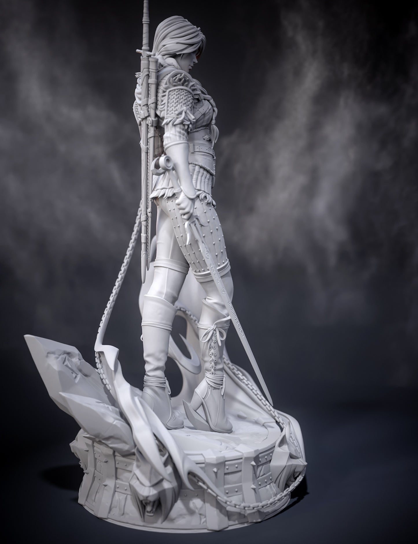 Stylized Ciri 3D STL File | The Witcher 4 Inspired 3D Print Model | 281mm Pre-Supported & Unsupported