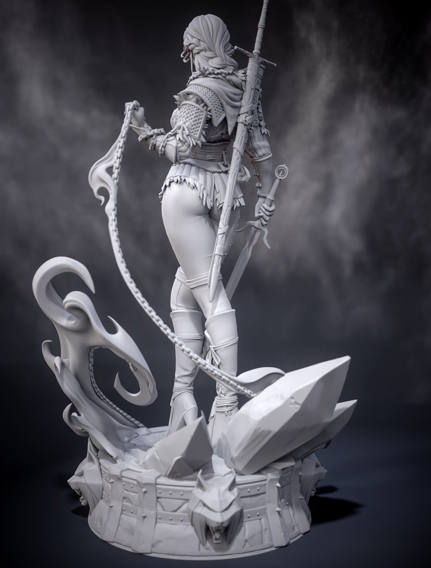 Stylized Ciri 3D STL File | The Witcher 4 Inspired 3D Print Model | 281mm Pre-Supported & Unsupported