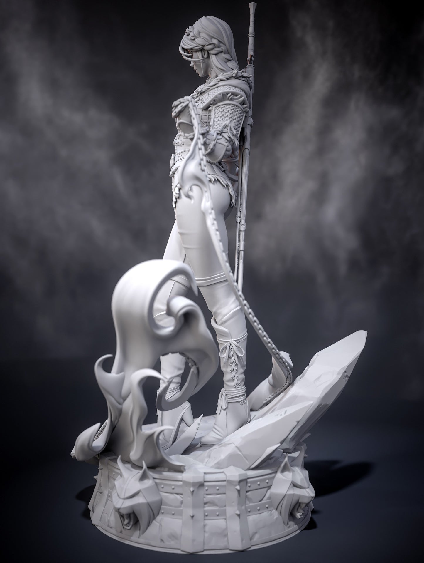 Stylized Ciri 3D STL File | The Witcher 4 Inspired 3D Print Model | 281mm Pre-Supported & Unsupported