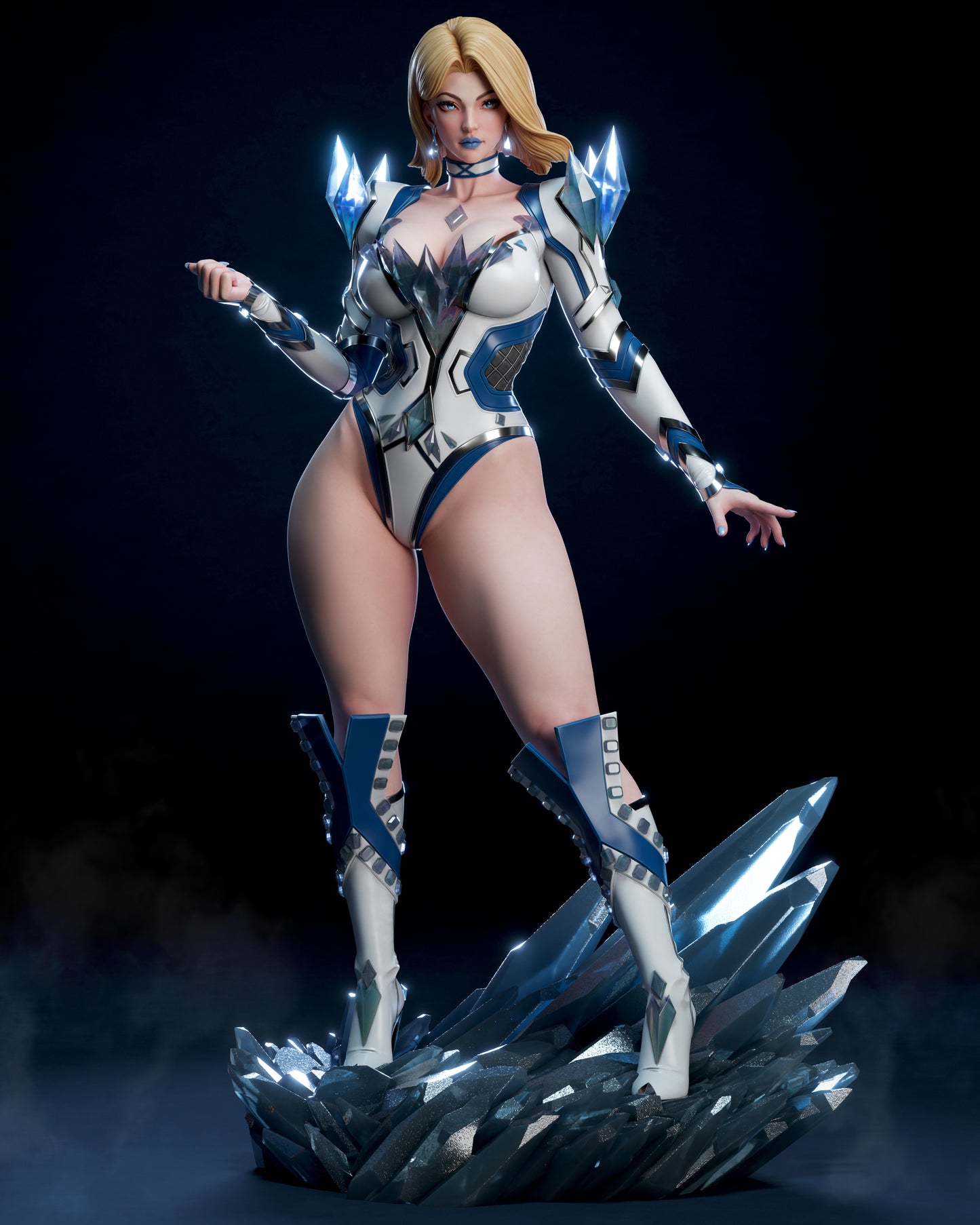 Emma Frost – Marvel-Inspired 3D STL Figure | 1/6 Split, 1/6 Pre-Supported, 1/9 Split & 1/9 Uncut