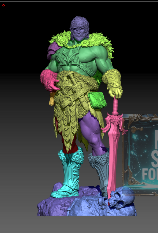 He‑Man Barbarian Hero Statue STL – 1/6 & 1/9 Scale, Presupported + Uncut