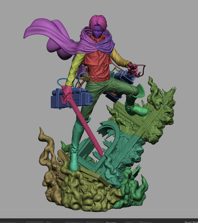 Levi Ackerman Anime Statue STL – 1/6 & 1/9 Scale, Presupported + Uncut