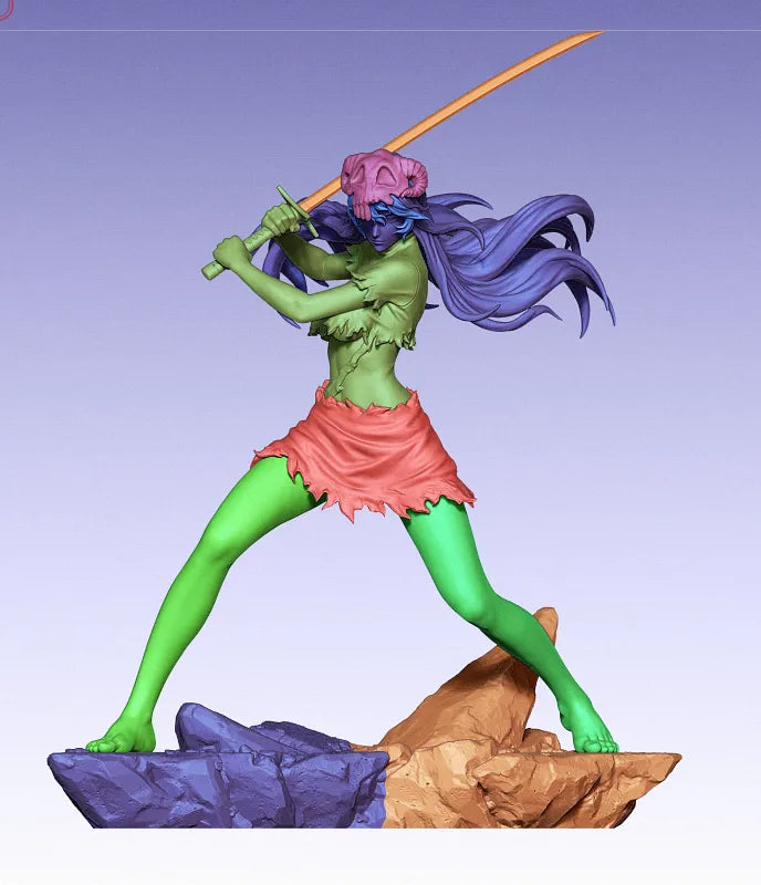 Nelliel 3D STL Printable Figure – Anime Fan Art STL of Nel from Bleach for Resin Printing (1/6 Cut, 1/9 Cut & Uncut)