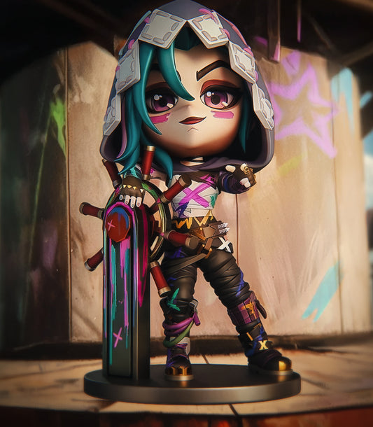 Free! Jinx Chibi (Arcane) 3D Print Model - Pre-Supported & Uncut STL/LYS