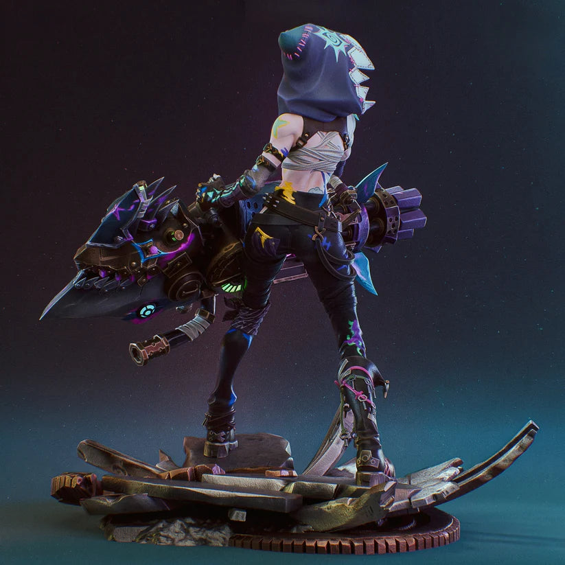 Pre-support Jinx Arcane League of Legends 3D Print File - STL Model